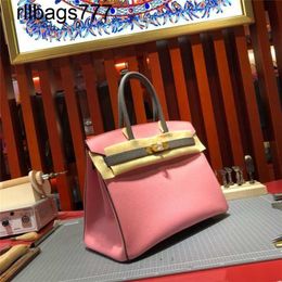 30cm Genuine Leather Bk Luxury Custom Handbag Made Totes Epsom Brand Purse Handmade Quality Wholesale Price Wax Line Stitching Can Make Other Color and Size Too