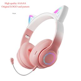 New S-7 Fade Colour Process with Microphone Light Cat's Ears (steamed Cat-ear Shaped Bread) Folding Card Music Game Headset