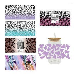 Window Stickers UV DTF Transfer Sticker Leopard Print For The 16oz Libbey Glasses Wraps Bottles Cup Can DIY Waterproof Custom Decals D3354