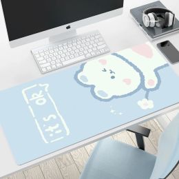 Pads Cute Animals Cute Mouse Pad Large Blue Mousepad Computer Kawaii Keyboard Pads Table Pads Desk Mat for Teen Girls for Bedroom