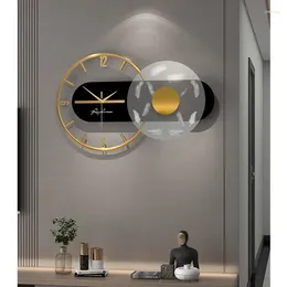 Wall Clocks Clock Modern Design Luxury Light Silent Metal Watch Home Decoration Living Room Dining