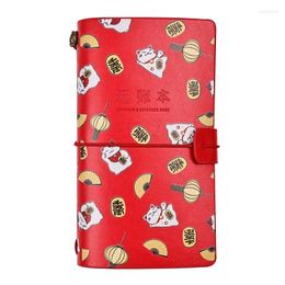 Leather-bound Notebook Bandage Notepad Portable Tourist Manual Ledger Office Business Record