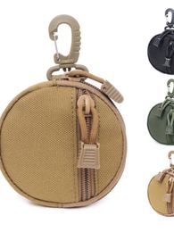 Multi functional Key Bag Molle Tactical Hanging Bag with Small Change Storage Portable Outdoor Sports Cycling Fans Round Bag
