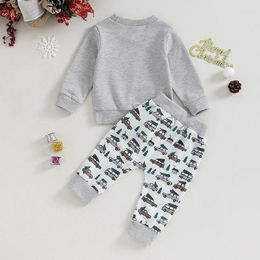 Clothing Sets Toddler Baby Girl Boy Fall Winter Clothes Long Sleeve Pullover Sweatshirt Top Elastic Pants Born Christmas Outfit