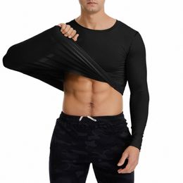 men Tight Sports T-shirt Lg Sleeve Stretchy Quick Dry Breathable Fitn Top Sportswear for Rguards Basketball Cycling Gym 43q1#