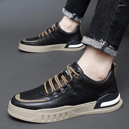 Casual Shoes Men Genuine Leather Lace Up Black We Leisure Sneakers Zapatos Mujer Men's Male Tennis