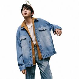 semir 2023 Men Jacket Denim Jacket Autumn New Retro Trendy Cool Fi Street Style Loose Tops for Men w9MW#