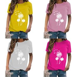 Women'S Plus Size T-Shirt Fashion Design Large Short Sleeve Summer Womens Flowers And Plants Pattern Cartoon Heart Top Personalised C Otpw2