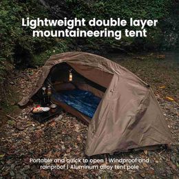 Tents and Shelters Sonuto-Camping Tent For Single Person Lightweight Nylon Tent Tactical Shelter With Mosquito Net Anti-Mosquito Waterproof Field24327