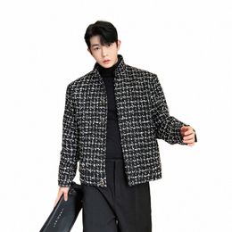 noymei Woollen Korean Design Autumn/Winter New Small Fragrance Jacket Trend Fi Persalized Casual Men's Short Coat WA G52B#