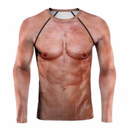 phantasy Summer Muscle T-shirt Men Flesh-Colored Tops Casual Loose Streetwear 3D Printed Tee Sport T-Shirts Blouse oversized a8We#