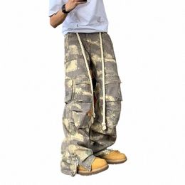 tint ERA Camoue Cargo Pants Men Oversize Camo Trousers Male Loose Casual Vintage Streetwear Hip Hop Safari Style 42uq#