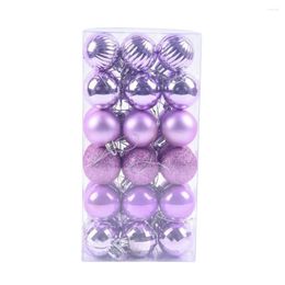 Decorative Flowers Christmas Ornaments Shatterproof Tree Ornament Set Balls Decoration Purple