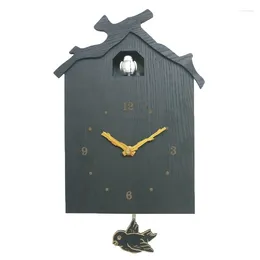 Wall Clocks Antique Wooden Bird Cuckoo Clock For Time Swing Alarm Watch Modern Home Restaura