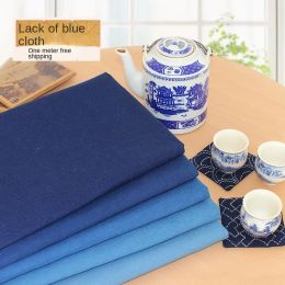 Fabric Pure Cotton DIY Handmade Indigo Batik Cloth Grass Dyed Old Blue Cloth Sashiko Student Women's Dress Fabric