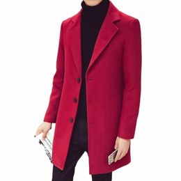classic Wool & Blends Fi Mens Casual Busin Trench Coat Mens Leisure Overcoat Male Punk Style Dust Coats Lg Jackets 19Mc#