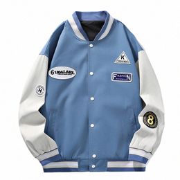 spring Autumn Stitching Baseball Suit Jacket Men's Windproof Coat Casual Student's Jackets Youth School Uniform Couple l6eu#