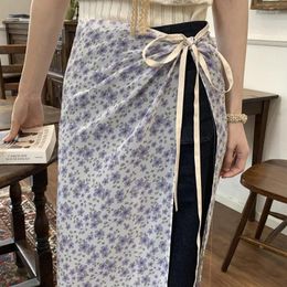 Scarves 2024 French Idyllic Stacked Fart Curtain For Women Spring And Summer Travel Ins Versatile Retro Butt-covering Floral Skirt