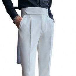 british Dr Pants For Men Clothing 2023 Fi High Waist Men's Pants Elegant Busin Formal Wear Men Trousers High Quality P4HQ#