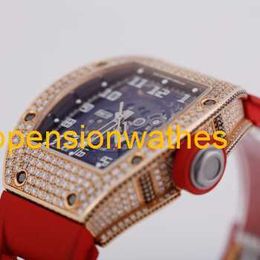 RM Wristwatch Richardmills Luxury Watches RM010 Mens Collection Watch 18K Rose Gold with Diamond Date Display Automatic Mechanical Watch FN5C