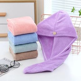 Towel Women Long Hair Quick-Dry Soft Microfiber Towels Shower Cap Bath Hats For Dry Lady Turban Head