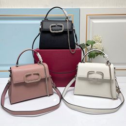 Crystal Tote Bag Handbags Purse Genuine Leather Magnetic Buckle Closure Metal Chain Fashion Letters Inside Zipper Pocket Plain Crossbody Bags