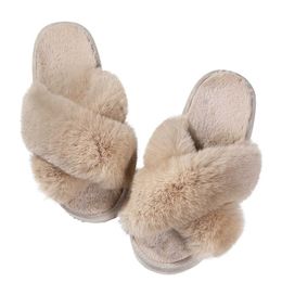 Slippers Slippers Pallene Plus womens fluffy slider new winter fashion open toe comfort fuzzy indoor warmth soft fur ome H240326XG1Q