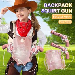 Gun Toys Water Gun Double Gun Backpack Electric Automatic Splash Toy Boys and Girls Summer Party Games Toy Childrens Gifts240327