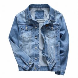 3 Colors Classic Style Men's Vintage Blue Denim Jacket Spring and Autumn New Stretch Cott Casual Jeans Coat Male Brand Clothes Z9nX#