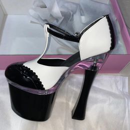 Dance Shoes 18 Cm Square Root Stage High Heels Matching Colour Fashion Sexy With The Nightclub