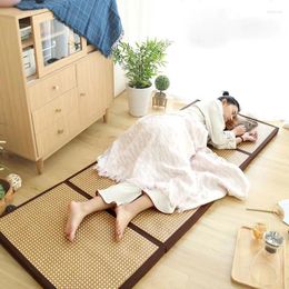 Carpets Shining Folding Mat Thick Japanese Tatami Rattan Sleeping Pad Summer Student Child Kindergarten Nap Floor Bedroom ZM222