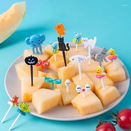 Forks 6/8/10Pcs/set Cartoon Animal Kids Fruit Bento Decoration Crockery Cute Mini Children Toothpicks Picks