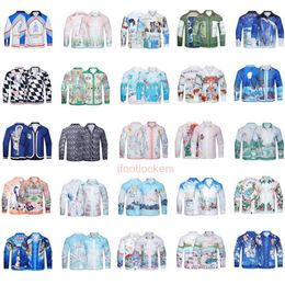 polo casa blanca mens t shirt CASA autumn fashion digital spray printed mens fancy shirts fashion long sleeved T-shirt shirts