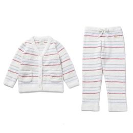 Giappone Pique Soft Snowman Pajamas GP Striped Baby Wear Wear per ragazze e ragazzi Set 240325