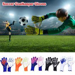 Kids Adults Thicken Latex Goalkeeper Gloves Goalie Football Soccer Antislip Protection Children 240318