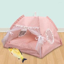 Cat Carriers Summer Tent House Closed Pet Four Seasons Universal Dog Nest Villa Bed Supplies