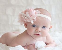 Low Mixed 8 Colours Chiffon roses pearl headband girl roses pearl headband baby fashion headwear accessories6228567