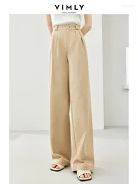 Women's Pants Vimly Cotton High Waist Baggy Pant Spring Full Length Khaki Casual Women 2024 Straight Loose Female Trousers M5183