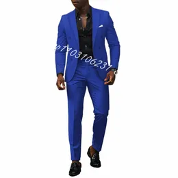 double Breasted Wedding Mens Suits Custom Slim Fit Groom Tuxedos Notched Lapel Male Blazer 2 Piece Jacket Pants Costume Homme S1LY#