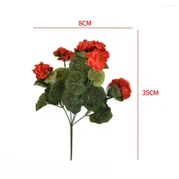 Decorative Flowers 1 Bunches Of Artificial Geranium Red Pink Plant Plants Flower 36cm