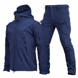 blue Black Dark Grey Khaki Camoue Soft Shell Wind Proof and Waterproof Special Tactical Warmth Plush and Thick Charge Suit V3ck#