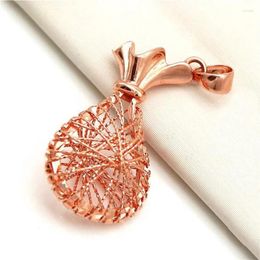 Pendants Plated 14k Rose Gold Geometric Shiny Lines Hollow Chains Pendant Neckalce For Woman Glamour Party Jewelry Gift