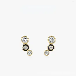 Stud Earrings S925 Pure Silver Round Bubbles Exquisite Niche Instagram Design Sparkling Diamond For Women