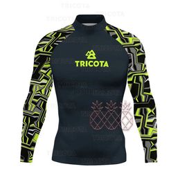 Men's Swimwear Surfing Rash Guard Swimwear Mens Long Sleeve UV Protection Diving Wear Summer Surfing T-shirts Water Sports Swimming Rashguard 24327