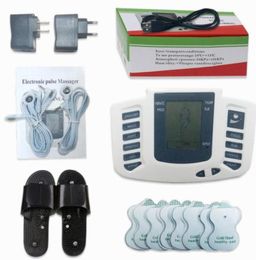 Whole Electrical Stimulator Full Body Relax Muscle Digital Massager Pulse TENS Acupuncture with Therapy Slipper 16 Pcs Electro9590762