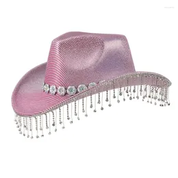 Berets Tassels Cowboy Hats Diamond-studded For Bachelorette Party Stage Dancing