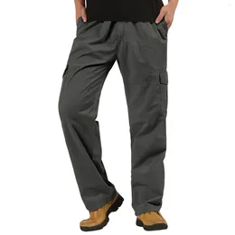 Men's Pants Fashion Loose Cotton Plus Size Men Pocket Straight Leg Man Casual Trousers Y2k Clothing Pantalones Work Streetwear