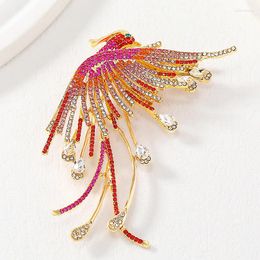 Brooches Luxury Design Beautiful Phoenix Brooch Exquiste Rhinestone Bird Corsage Vintage Animal Pins Women's Personality Jewellery Badges