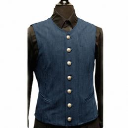 single-breasted Pocket Vest Corduroy Suit V-neck Men's Clothing Vests for Men Dr Up Man Waistcoat Male Elegant Suits Social n55a#