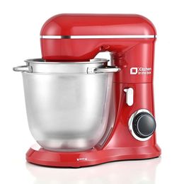 Kitchen Vertical 4.5 Quart+5 Quart Double Bowl Electric Food 10 Speed 3-in-1 Kitchen Mixer, Suitable for Daily Use of Egg Beater, Dough Hook, Flat Mixer (red)